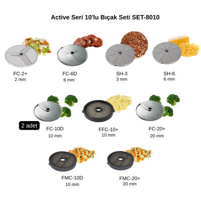 Sammic Sebze Doğrama Makinesi Active Seri İçin 10'lu Bıçak Seti SET-8010 - Sammic