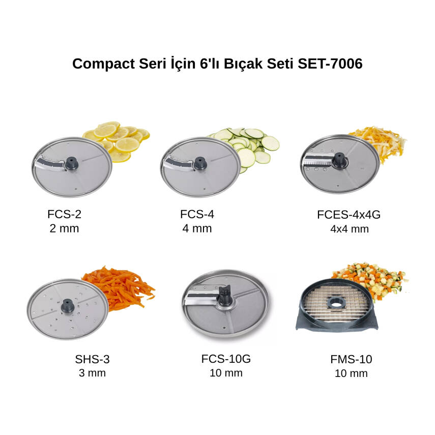 Sammic Compact Seri Sebze Doğrama Makinesi 6'lı Bıçak Seti SET-7006 - 1