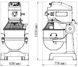 Spar Mixer SP-60HA Planet Mikser 60 Litre, Standart Akesuarlar + Kazan Sıyırıcı + Kazan Taşıyıcı - 2